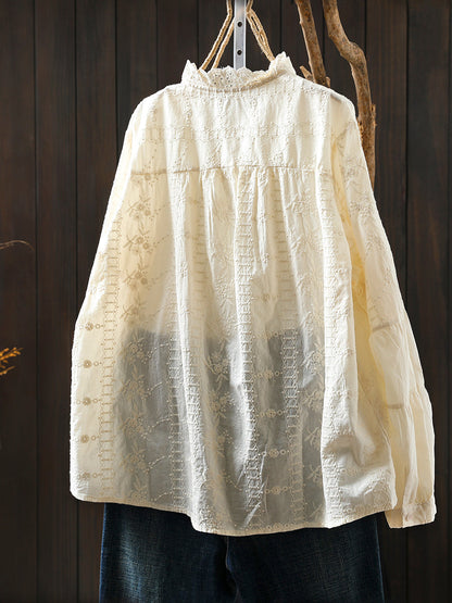 å¥³å£«å¬å­£èè¡ç«é åºç¹¡100%ç´æ£è¥¯è¡«