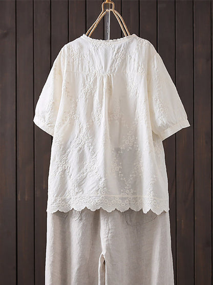 å¥³å£«å¤å­£èè¡åºç¹¡æè²100%ç´æ£è¥¯è¡«