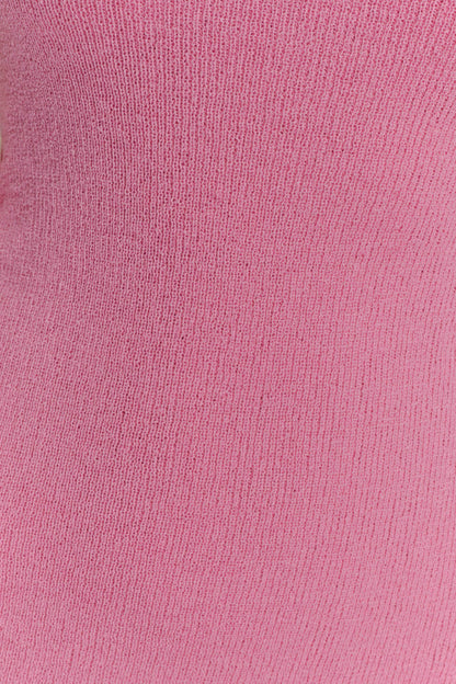 Caprice Halter Knit Mini Dress - Bubblegum Pink