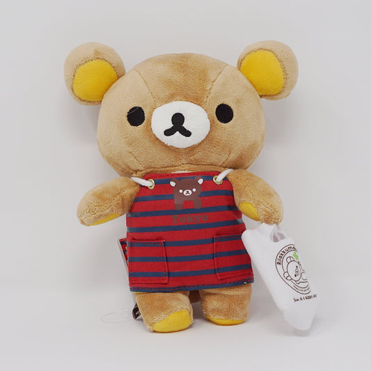 2011 Rilakkuma with Red Striped Apron Plush - Tokyo Station Rilakkuma Renewal Open - San-X
