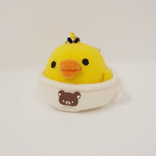2011 Small Kiiroitori in Mug Prize Plush Keychain - Rilakkuma Chocolate & Coffee