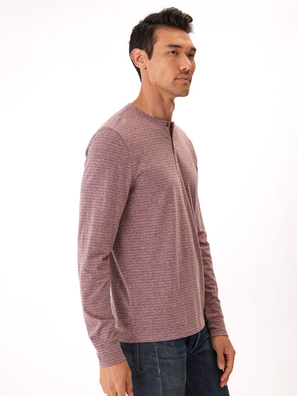 Stripe Triblend Long Sleeve Henley