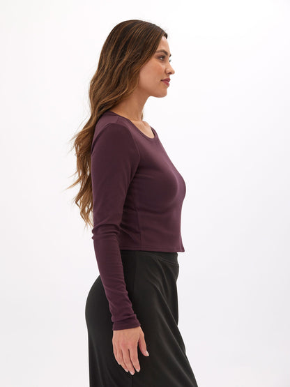 Guadalupe Luxe Rib Long Sleeve Crop Tee