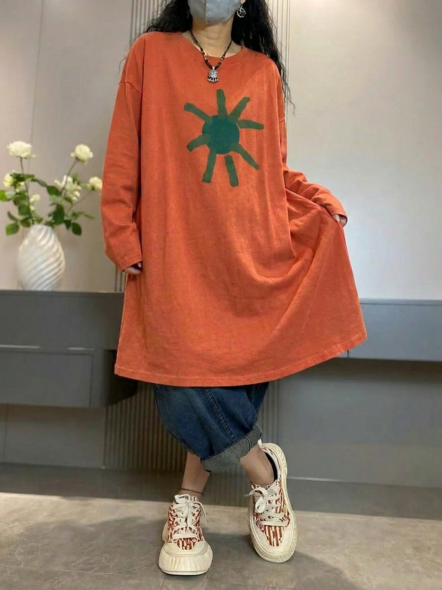å¤§å°ºç¢¼å¥³æ¬¾èè¡å°è±ç§å­£æ£è³ªé·çè¥¯è¡«